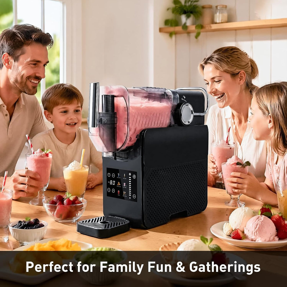 6-in-1 Slushie machine, Frozen drink & Soft serve ice cream maker, Slushy Machine for home with No ice needed |