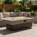 56 Inch Outdoor Propane Fire Pit Table, 50,000 BTU Rectangle Gas Fire Pit for Patio Deck Backyard, Includes