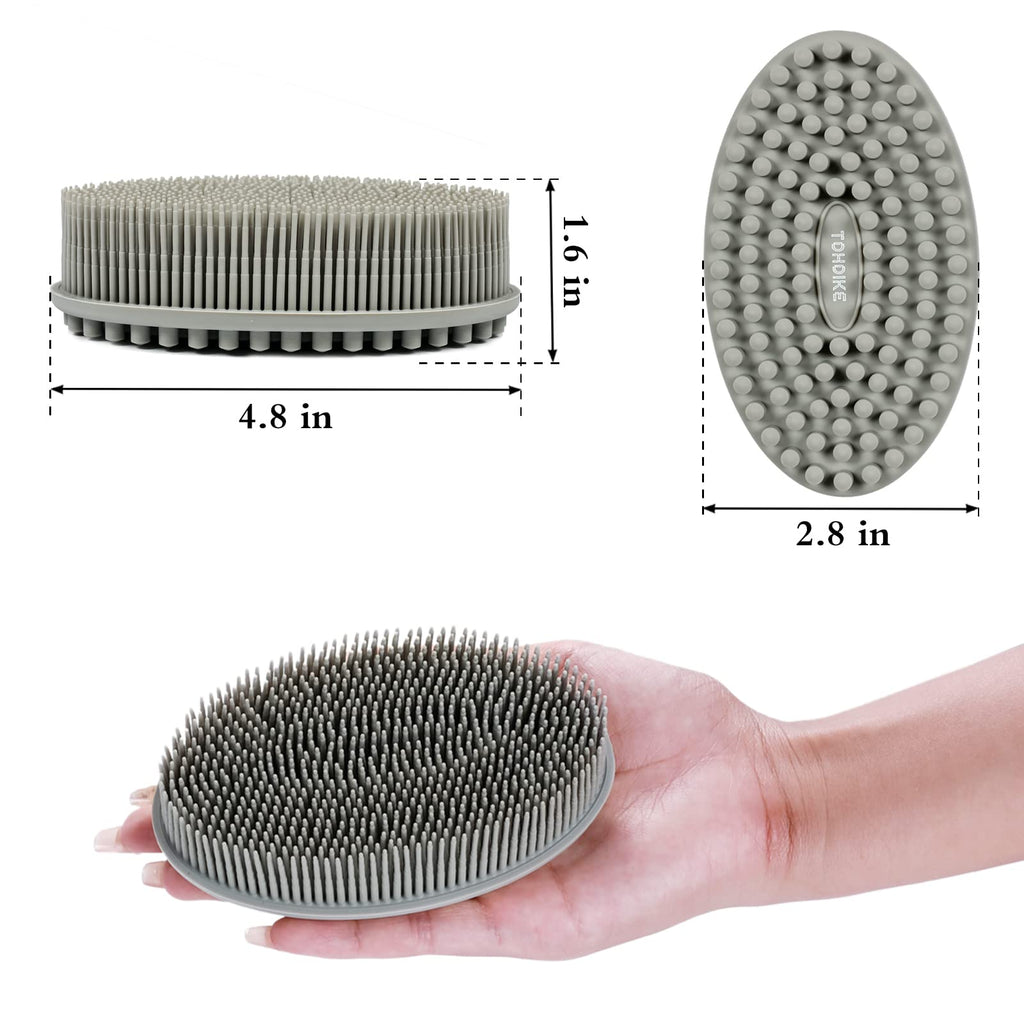Silicone Body Scrubber Loofah 3 Pack Exfoliating Soft Loofah Shower Brush