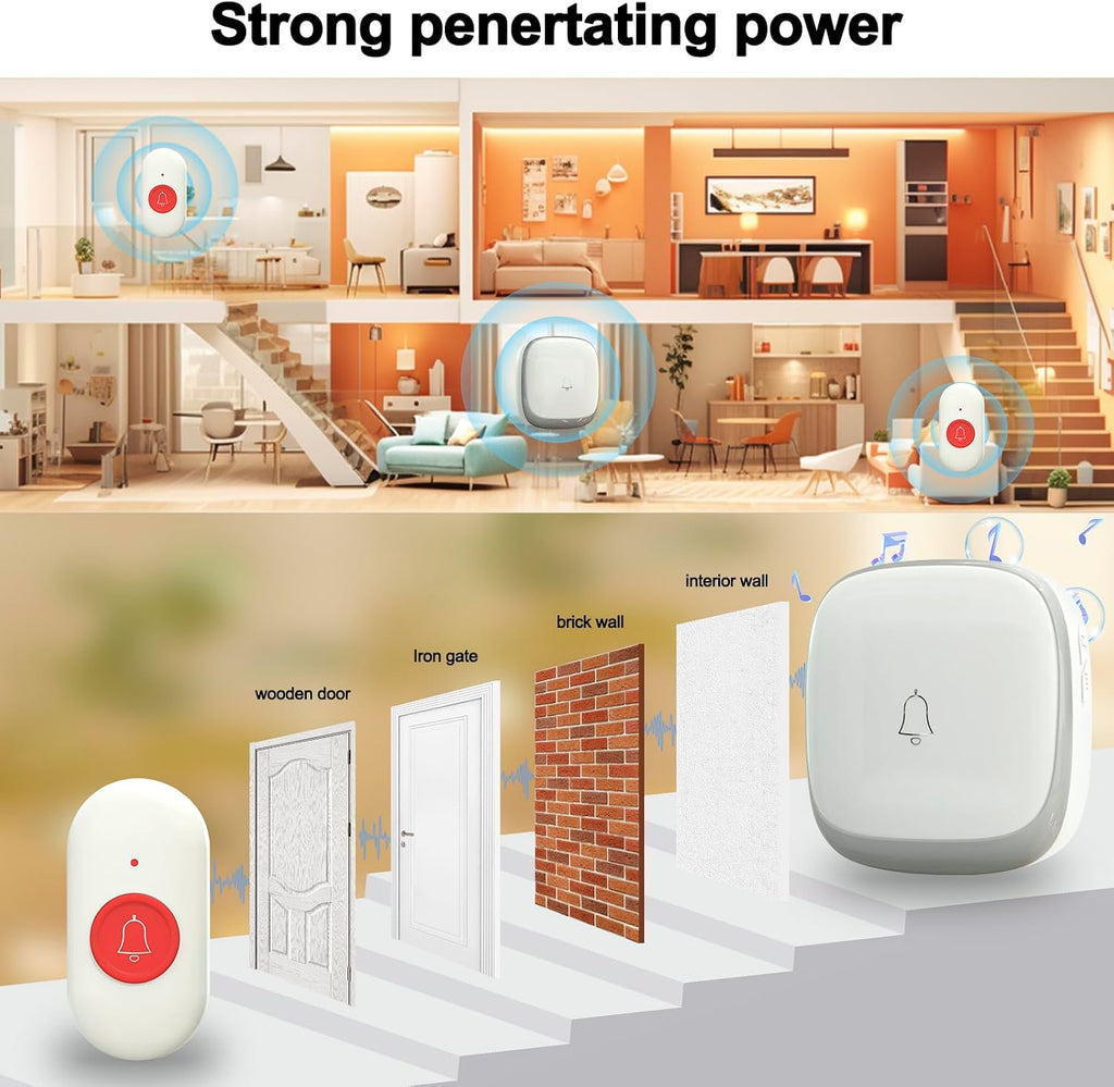 Call Button for Elderly at Home, Caregiver Pager