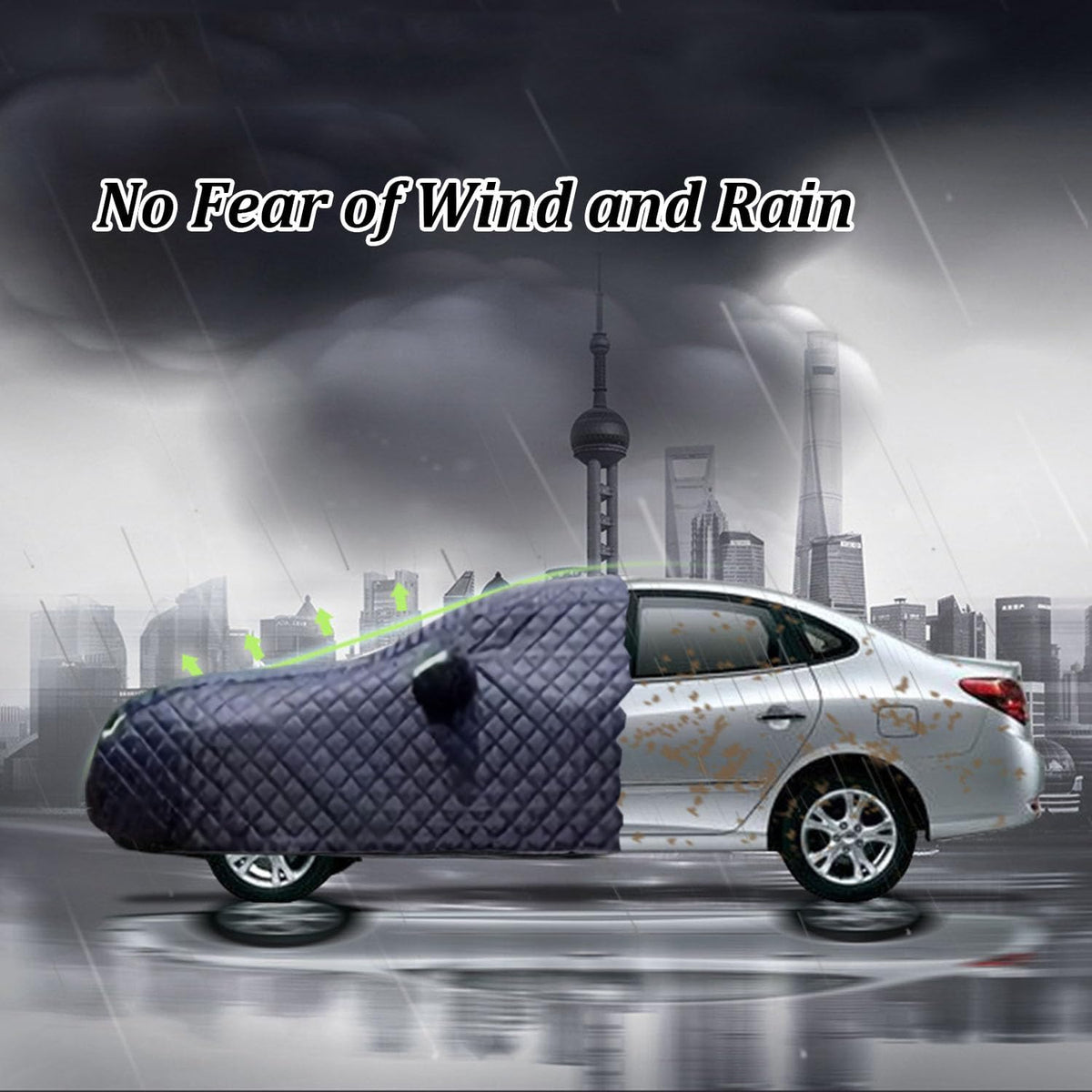 Car Cover Hatchback for 3 Hatchback Waterproof All-Weather Thickened Winter Dust Cover Snow Guard with Reflective Strips