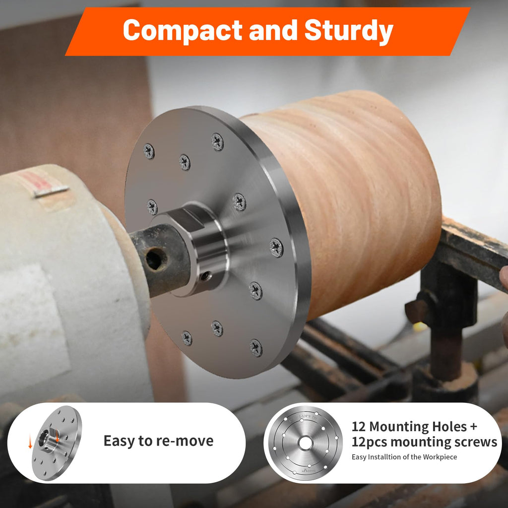 HAowosi 6" Steel Wood Lathe Faceplate,Faceplate for Wood Lathe