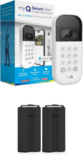 myQ Smart Garage Door Video Keypad + Rechargeable Battery, with Wide-Angle Camera, Customizable PIN Codes, and