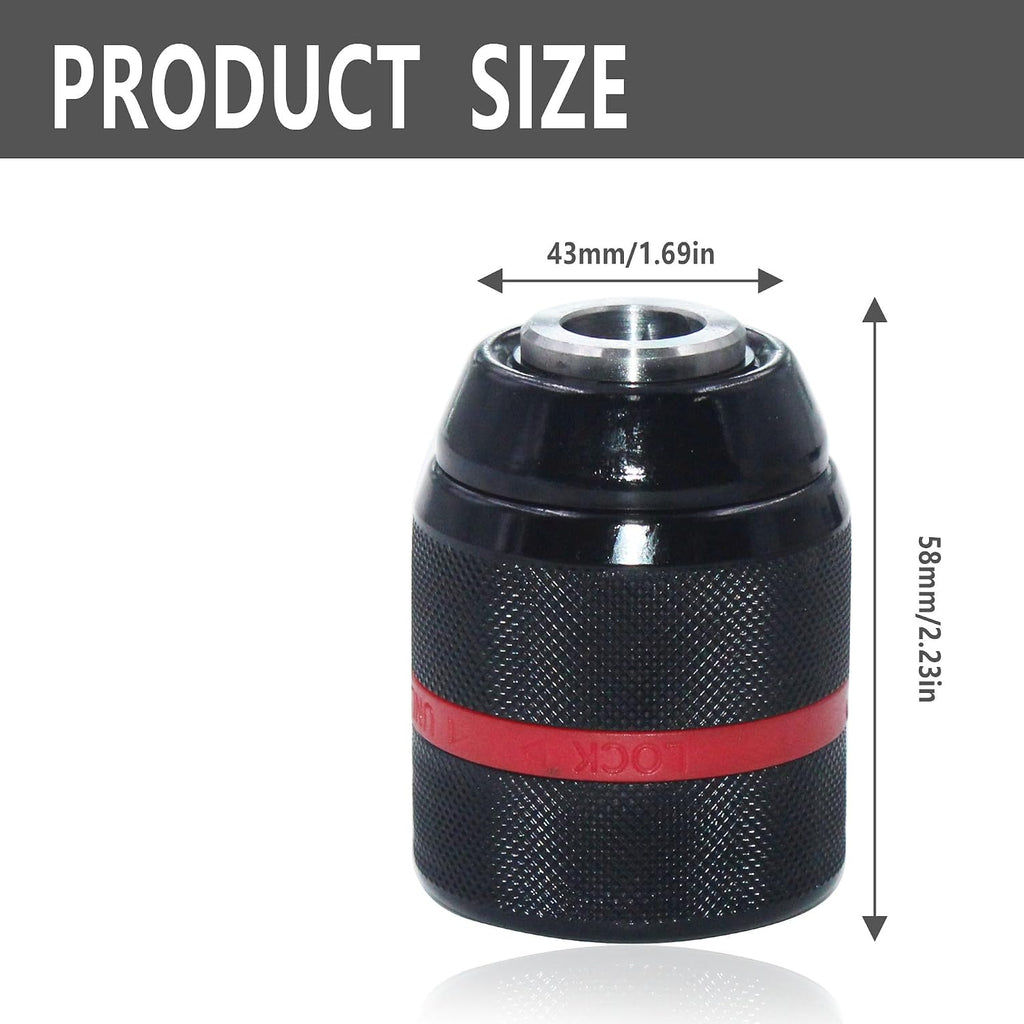Keyless Drill Chuck Compatible with Milwau-kee - 1/2" Mount 1.5-13mm