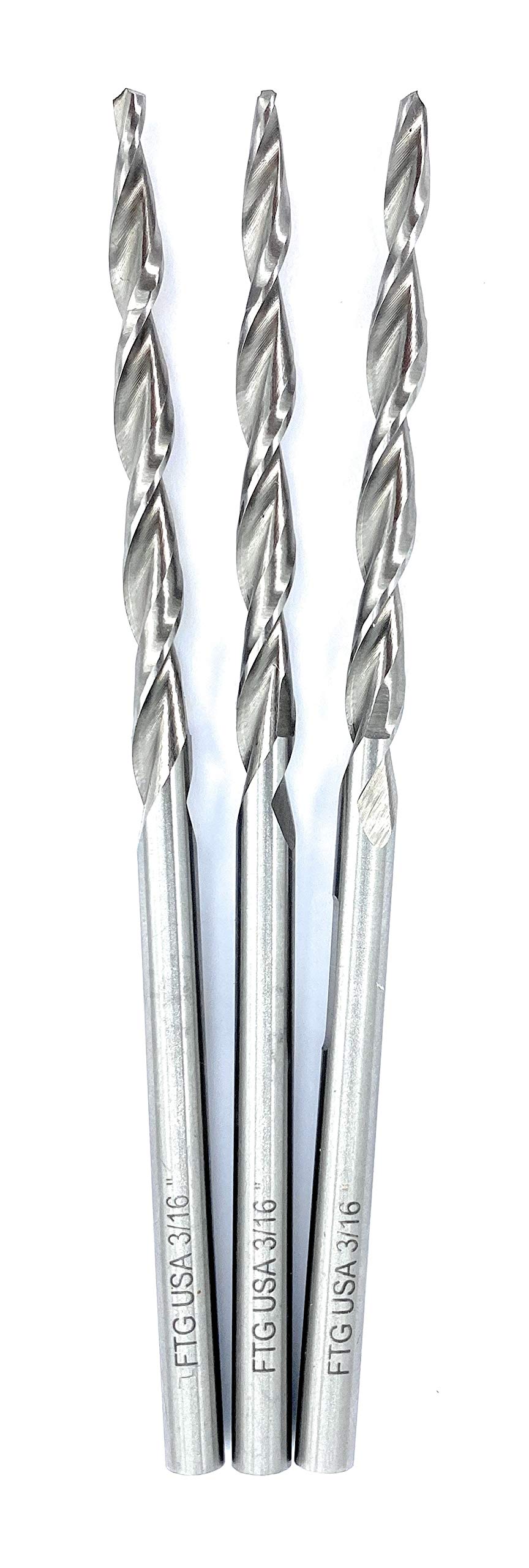 FTG USA 3 Pc #10 3/16" Replacement Tapered Drill Bit Only All Same Size Set