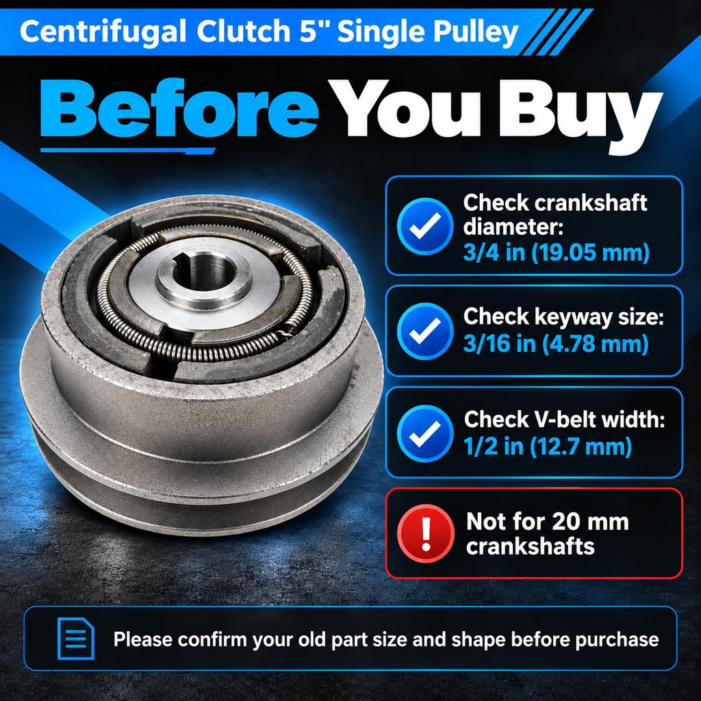 5" Centrifugal Clutch Single Pulley for Wacker VP1340 VP1350 VP1750