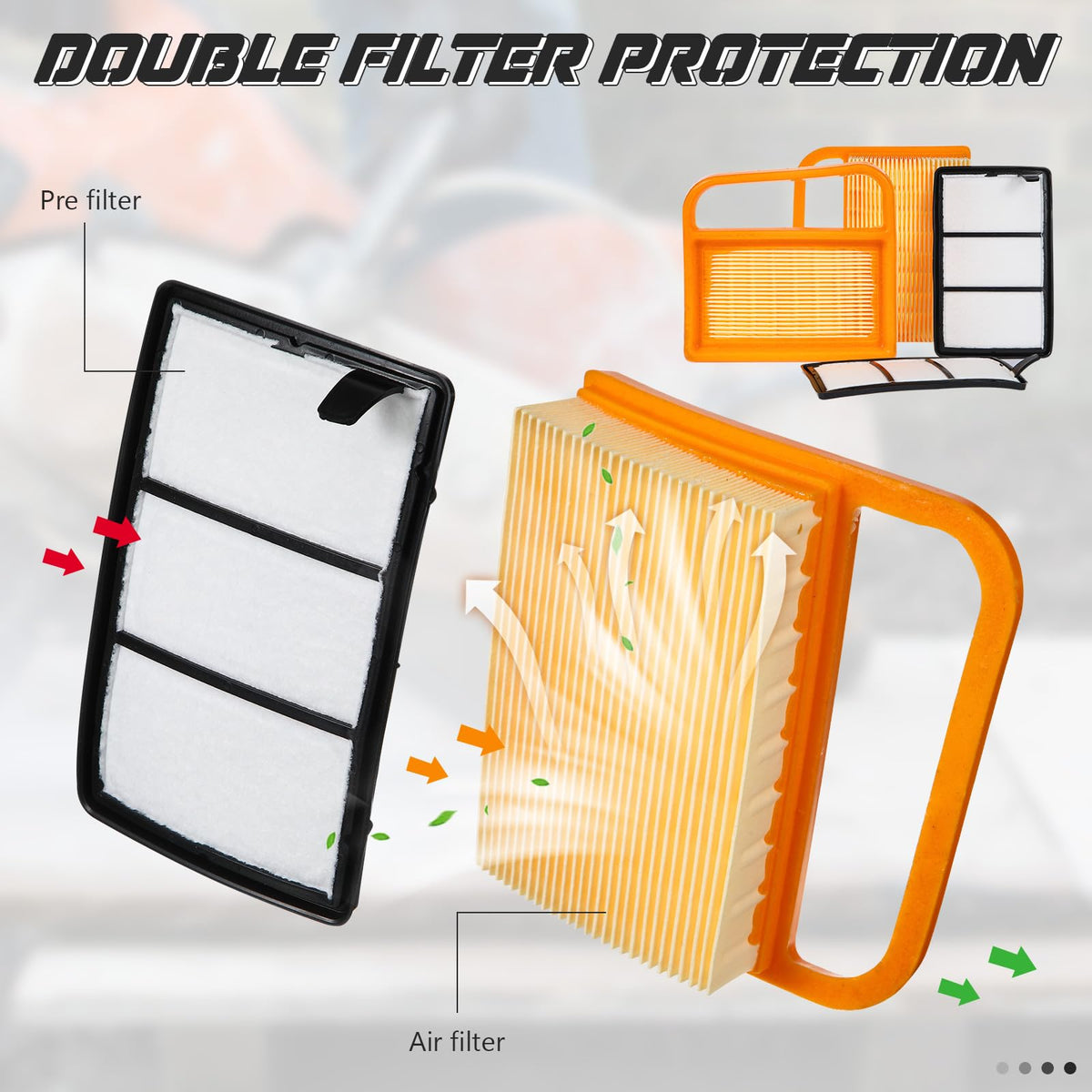 Briwooody Air Filter with Pre Cleaner Compatible with TS410 TS420, 8 Pack