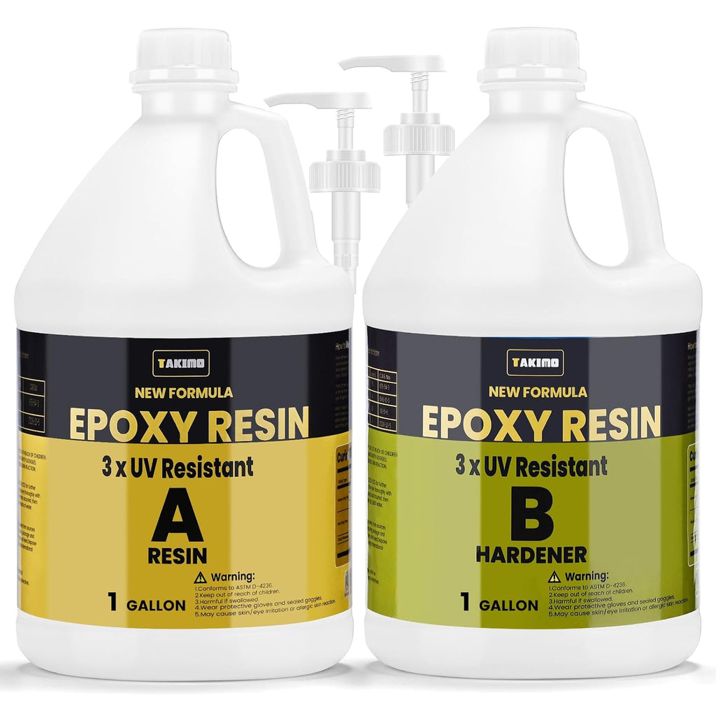 2 Gal 3X UV Resistant Crystal Clear Epoxy Resin Kit, 1:1 High Gloss | Non-Yellowing Formula, Bubble-Free