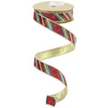 Diagonal Nutcracker Plaid Wired Ribbon 1 inch Continuous 10 Yards