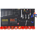 Pegboard Wall Organizer, Black Metal Peg board Panels