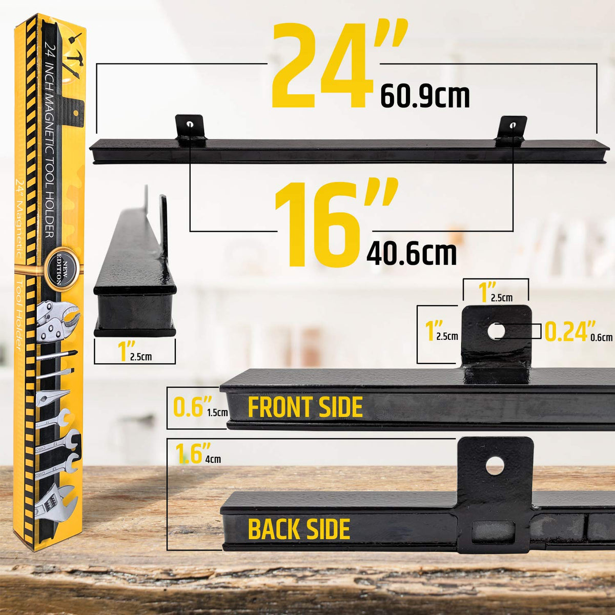 24" Heavy-Duty Magnetic Tool Holder (Upgraded Version) - Extremely Powerful Magnetic Pull Force to Hold Heavy Tools