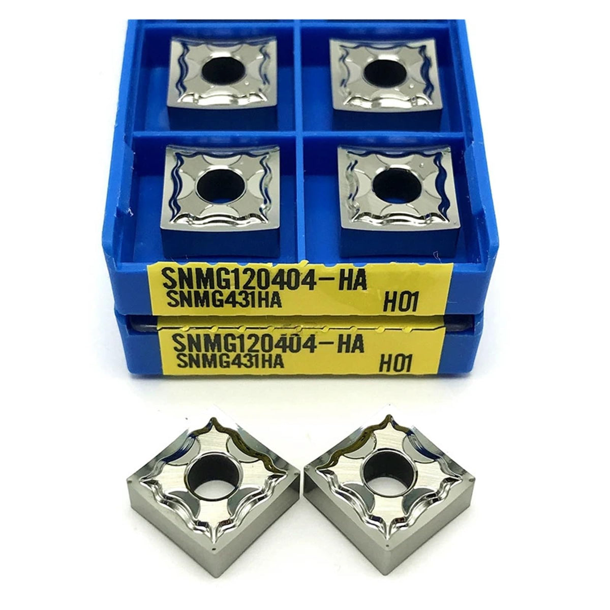 CNC Carbide Insert Cutter SNMG120404 HA H01 SNMG120408 HA H01 External Turning Tool Aluminum Insert CNC Carbide Inserts 10pcs (Size : SNMG120408 HA H01, Color : 10PCS)