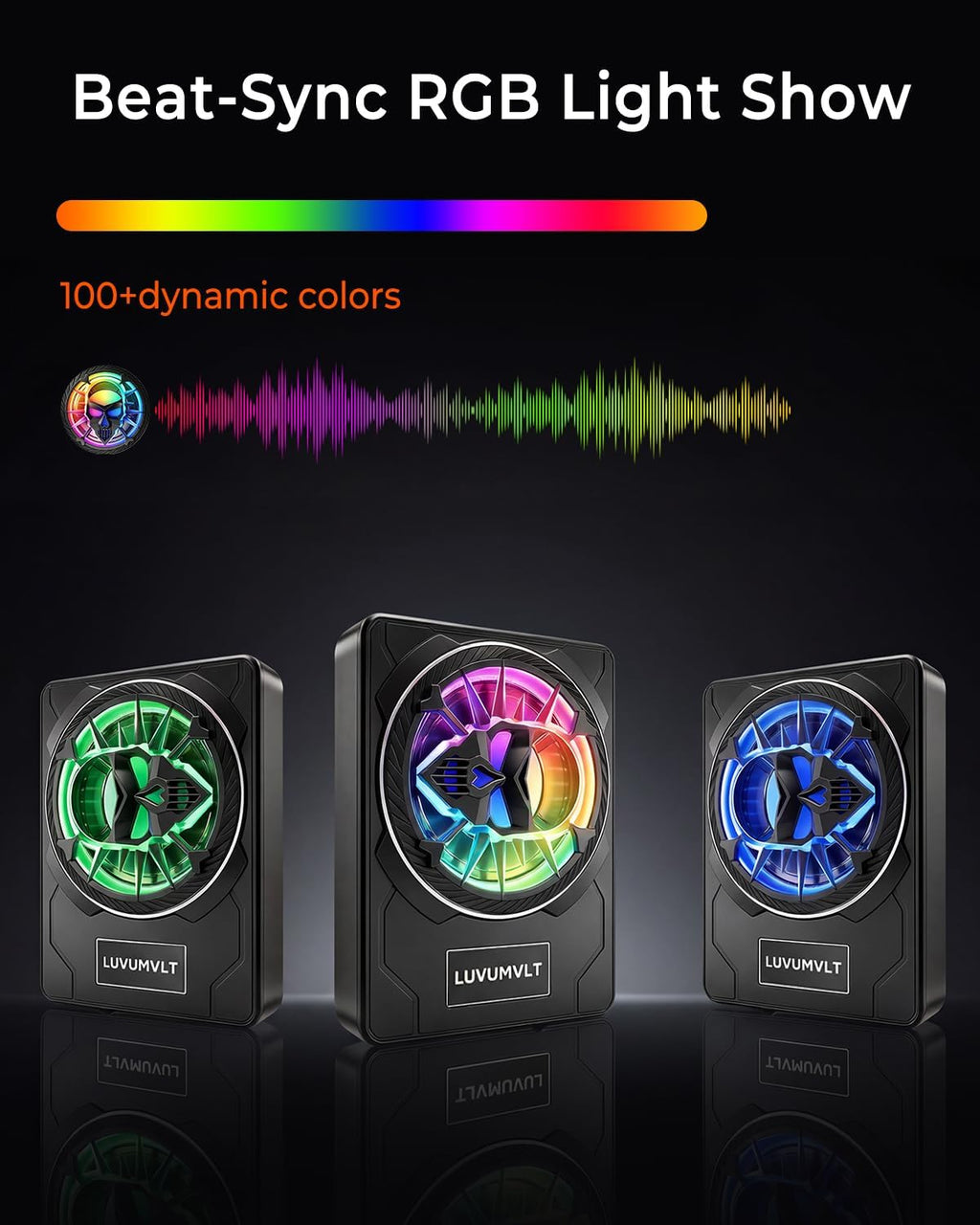 1200W 10" Skull Car Subwoofer with APP-Controlled RGB Beat-Sync Lights, Slim Under Seat Powered Built-in Amplifier