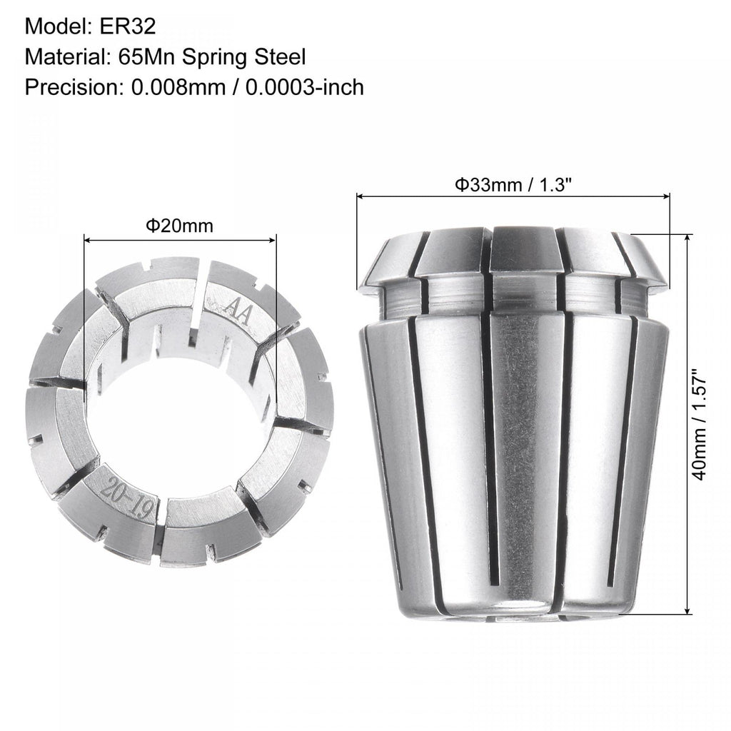 uxcell ER32 Spring Collet, 20mm Chuck for CNC Engraving Machine Lathe Milling