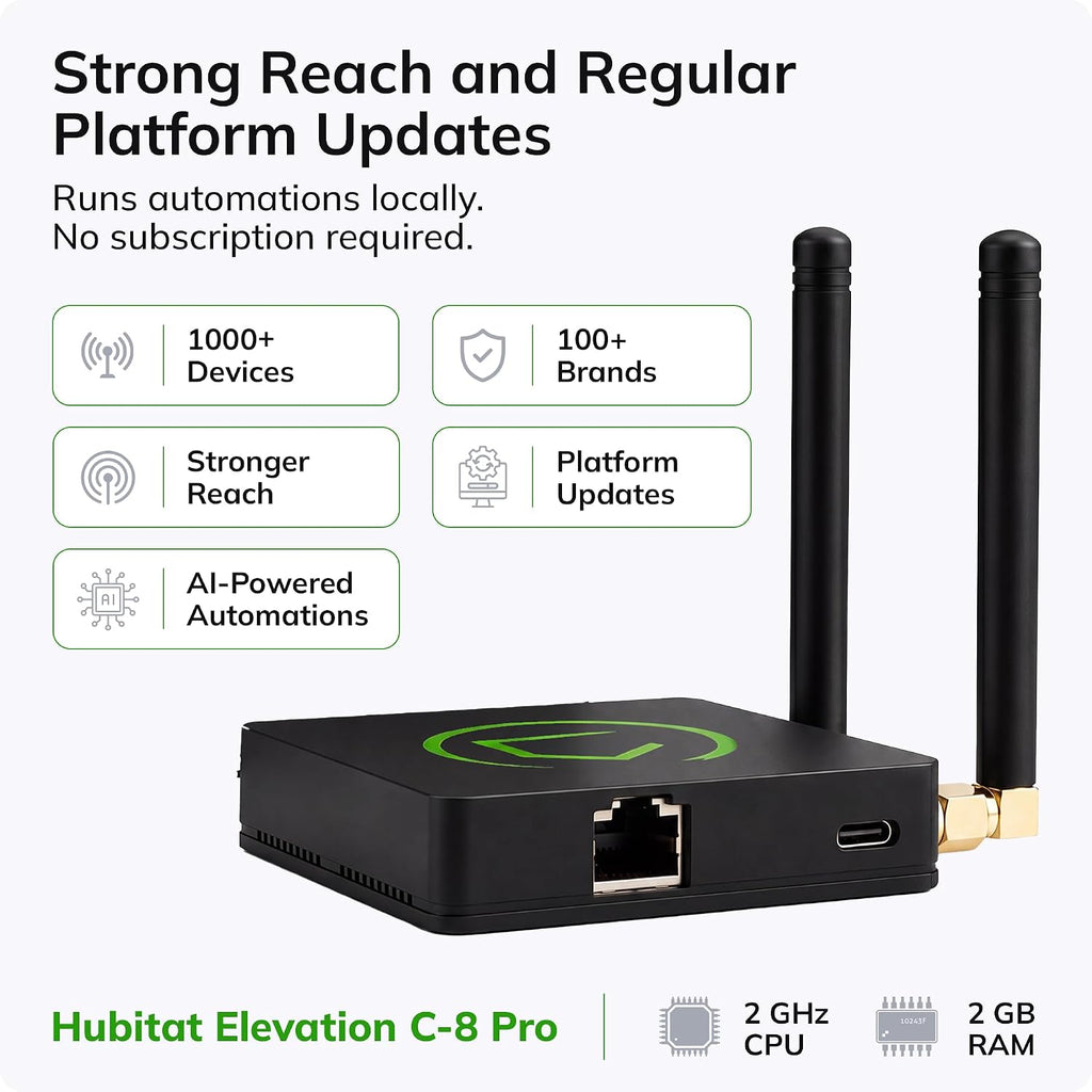 Elevation C‑8 Pro Smart Home Hub, Local Control and Automations | Works with Ring, Alexa, Google Home, Apple HomeKit