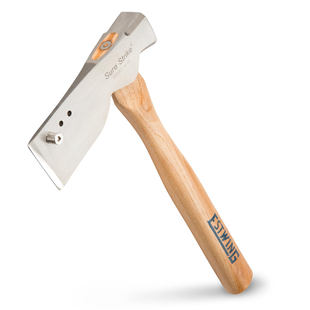 Shingler's Hammer - 20 oz Roofer's Tool with Milled Face & Hickory Wood Handle - MRWS
