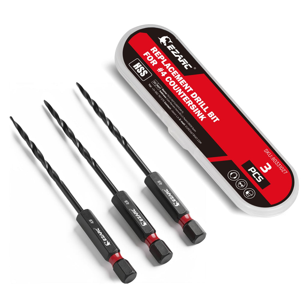 EZARC #4 (7/64") Replacement Countersink Drill Bit Set 3 Pack