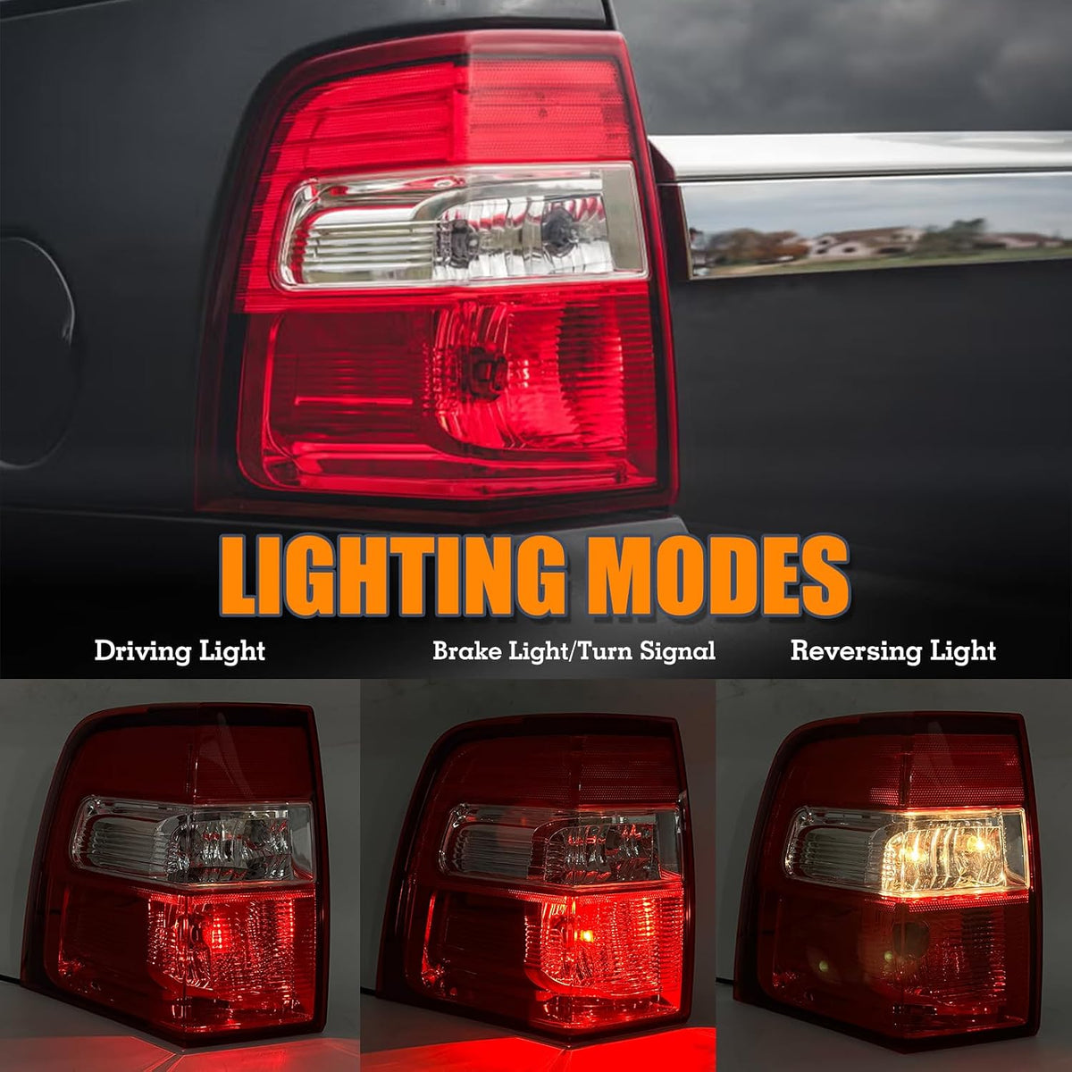 Left Tail Light (Include Bulbs Harness) Fit for 2007-2017 Ford Expedition