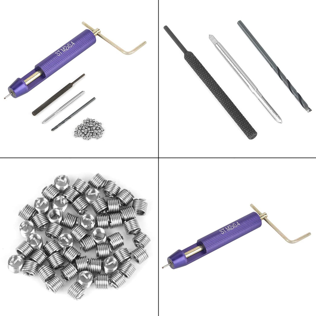 Chazcool 50 PCS Thread Repair Kit, M2 x 0.4 Stainless Steel M2 x 2D