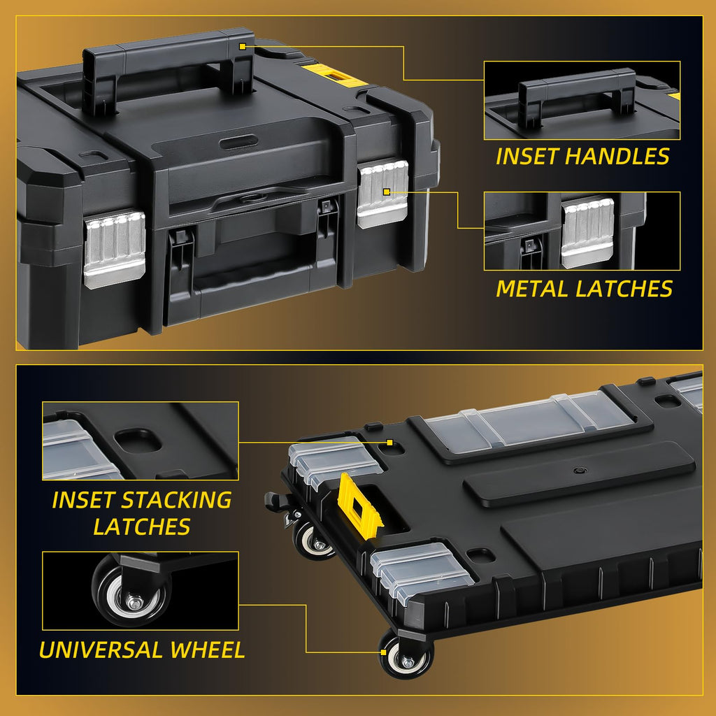 5-in-1 Stackable Rolling Tool Box with Wheels and Drawers