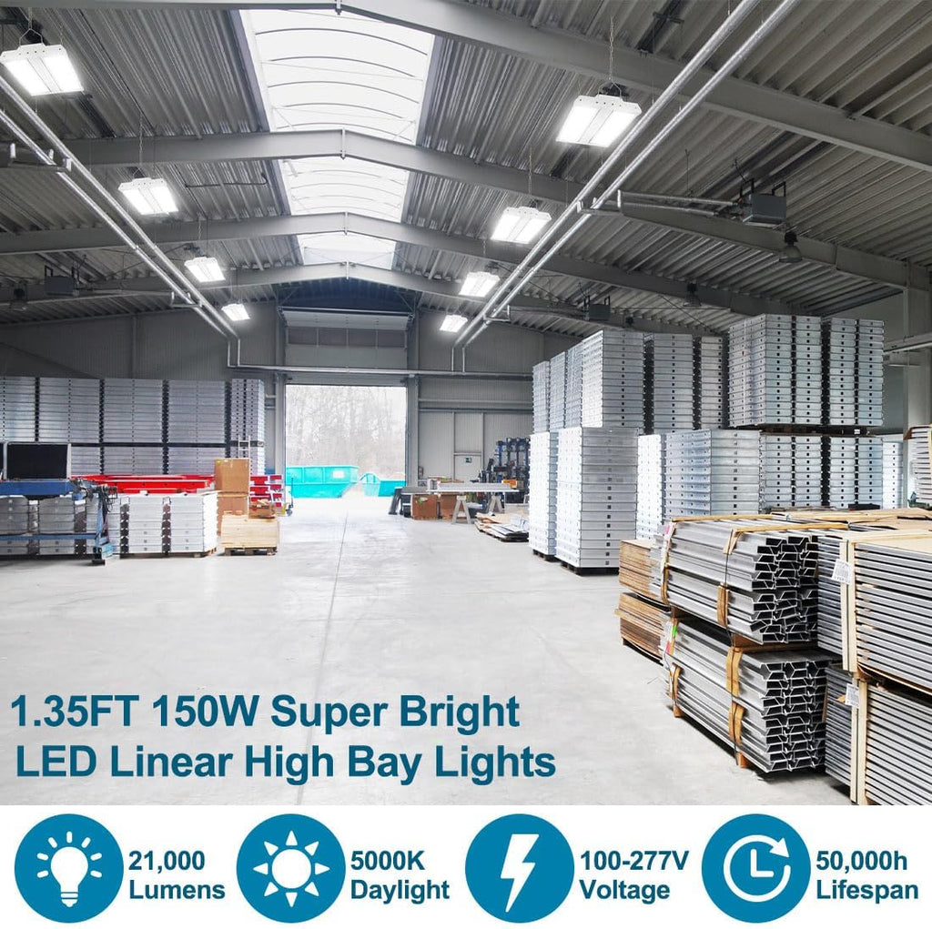 High Bay LED Shop Light 2-Pack 150W 21000LM 5000K Daylight