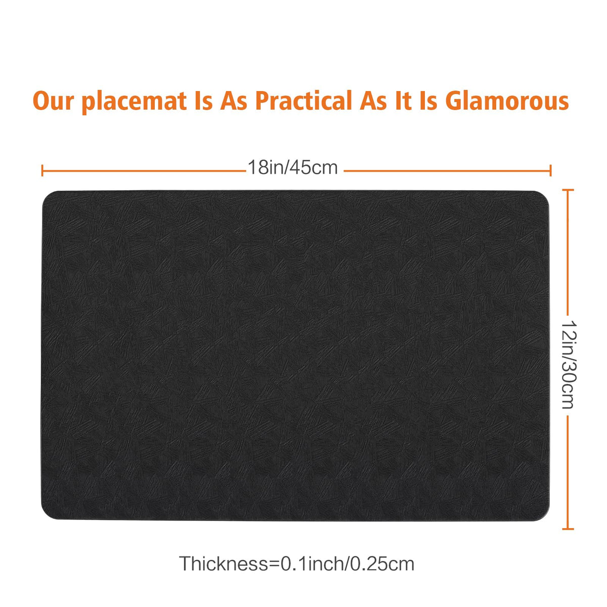 Vinyl Plastic Placemats Set of 6 Waterproof Wipeable Table Mats