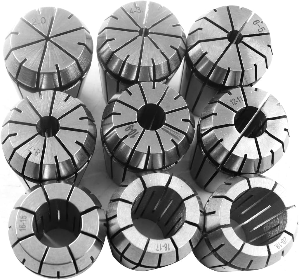 EATAKWARD 9PCS ER32 Spring Collet Set for CNC Milling Lathe Engraving Machine and Milling Lathe Too 2/4/6/8/10/12/16/18/20mm ER-32