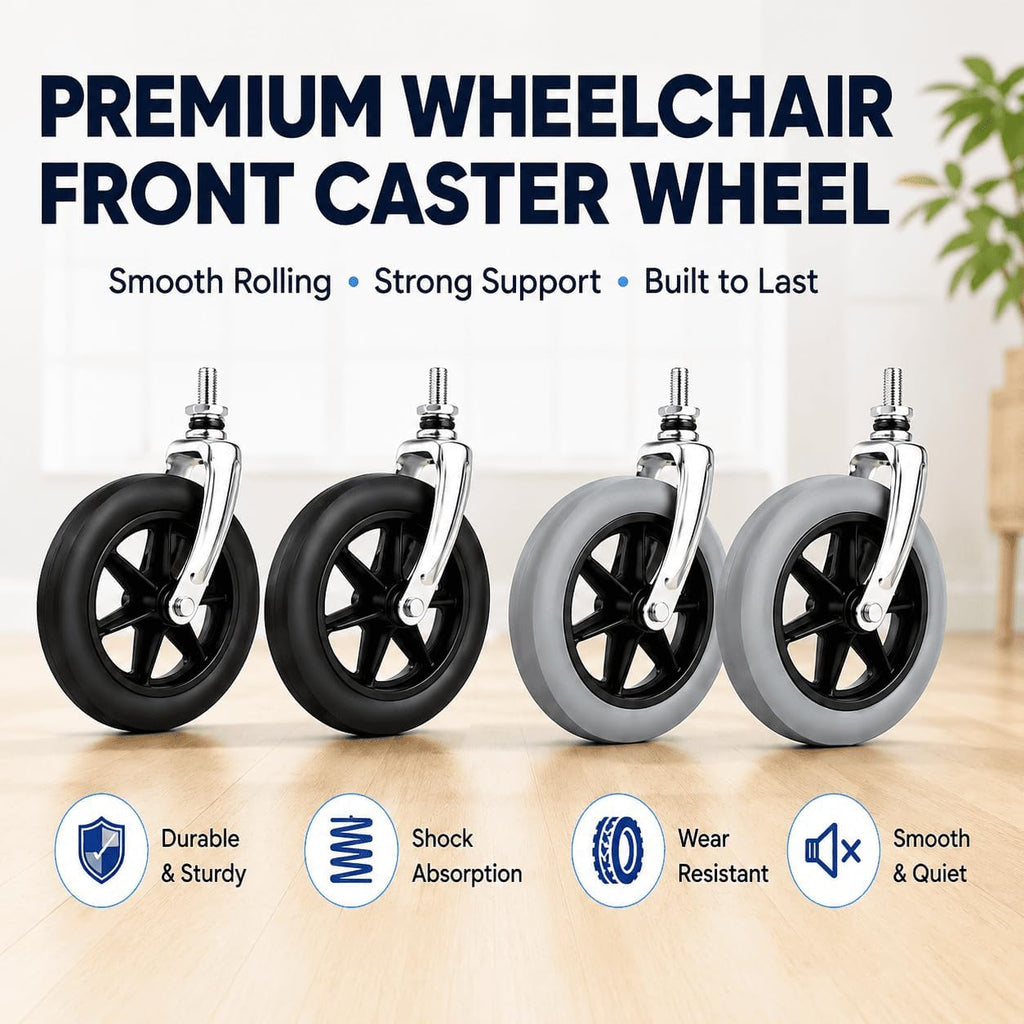 Wheelchair Front Caster Wheels For Karman Mighty Lite 2015–2026,Solid Bearing Wheels
