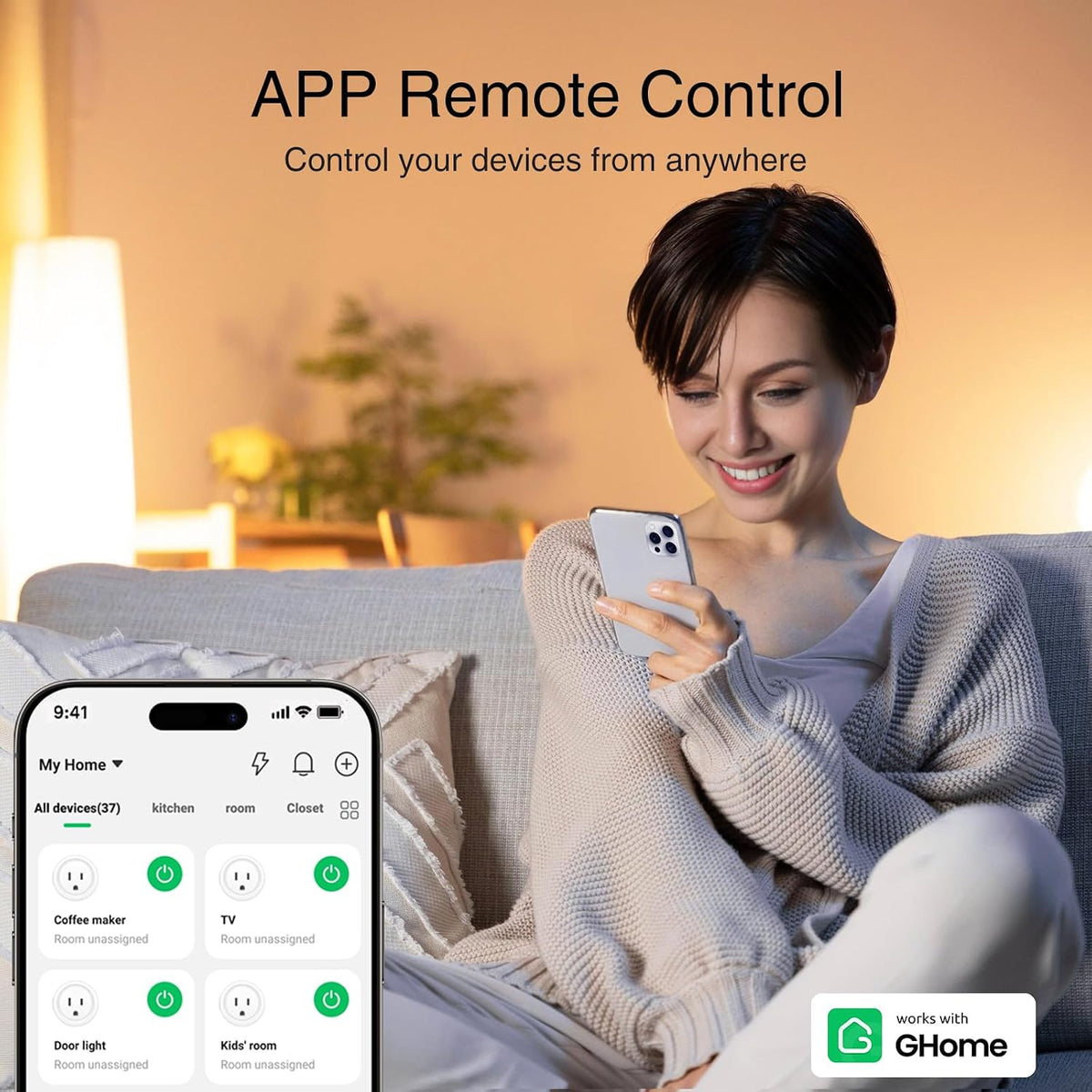 Plug, WiFi Smart Plugs Work with Alexa and Google Home, Smart Outlet Timer with APP Remote Control, 2.4GHz Wi-Fi