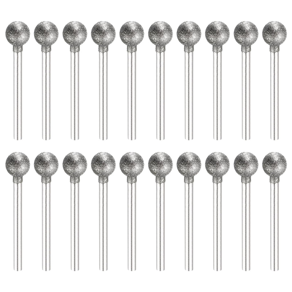 BOLTALIVON 20 Pcs Diamond Burrs Bits for Rotary Tools, 120 Grit 0.31" Head