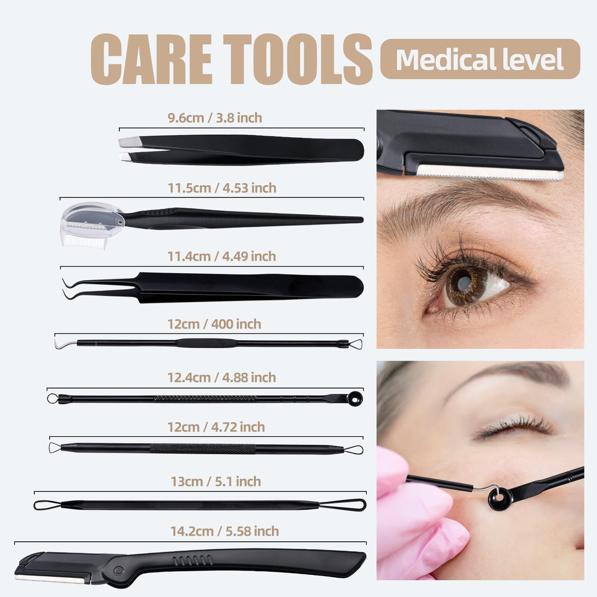 Blackhead Remover Tool Comedones Extractor Acne Removal kit & Eyebrow Trimmer Kit, 8PCS in One with 5X Magnifying