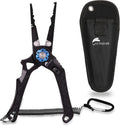 Saltwater Fishing Pliers, Split Ring Pliers for Fishing with Safety Lock, Fish Pliers with Sheath and Lanyard