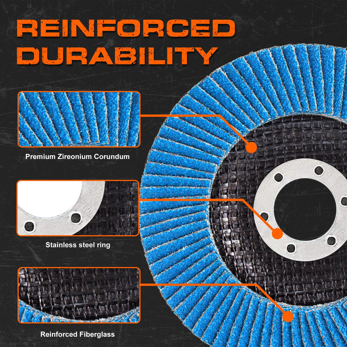 ASPRO Flap Discs 4 1/2 for Angle Grinder, Flap Discs 120 Grit, 12 Pack