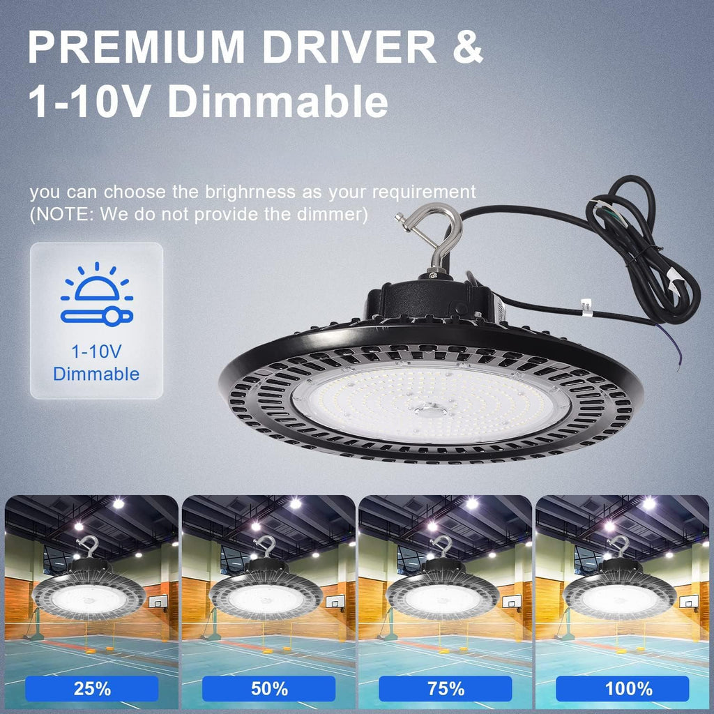 240W UFO LED High Bay Light, 5700K 38400LM, 1-10V Dimmable