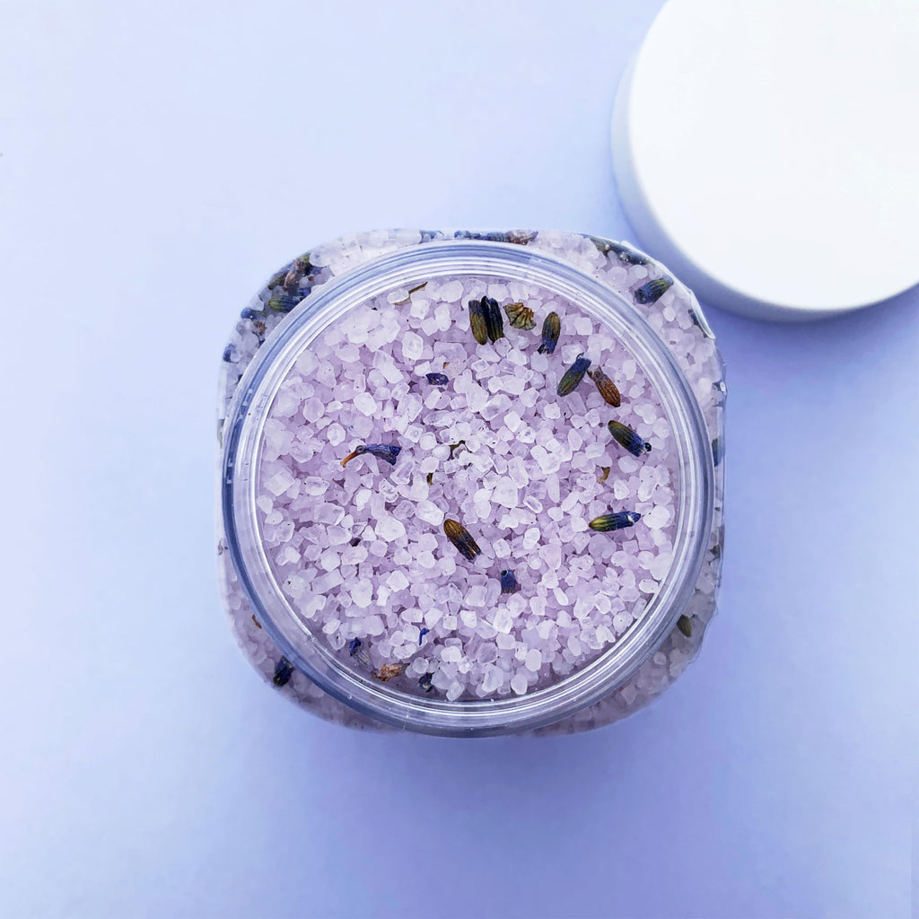 Sleep Easy Bath Crystals - Lavender and Cedarwood - Natural Bath Salts - with Lavender Oil - Includes Scooper - Vegan