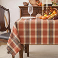 Fall & Thanksgiving Tablecloth Rectangle, Tartan Plaid, 60x102 in
