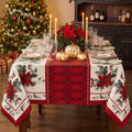 Christmas Tablecloth Rectangle, Holiday Dining Decor, 60x120 Inch