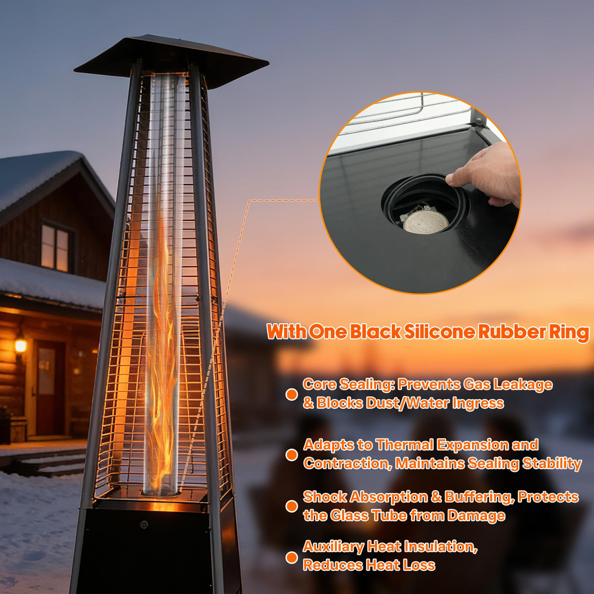 49.5"x4" Patio Heater Glass Tube Fits 87" Pyramid Heaters