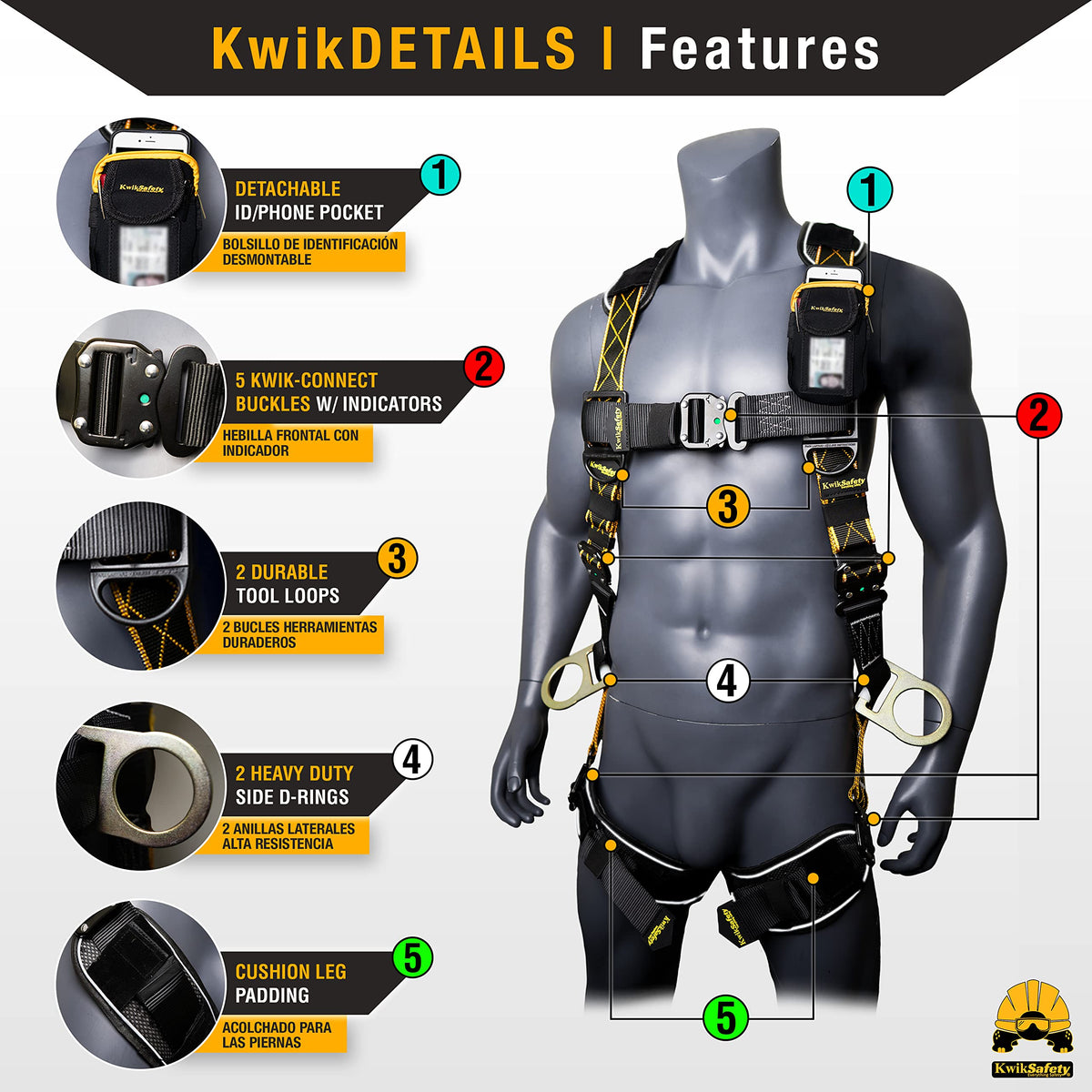THUNDER DiamondBACK Safety Harness [1PK] ANSI OSHA Fall Gear