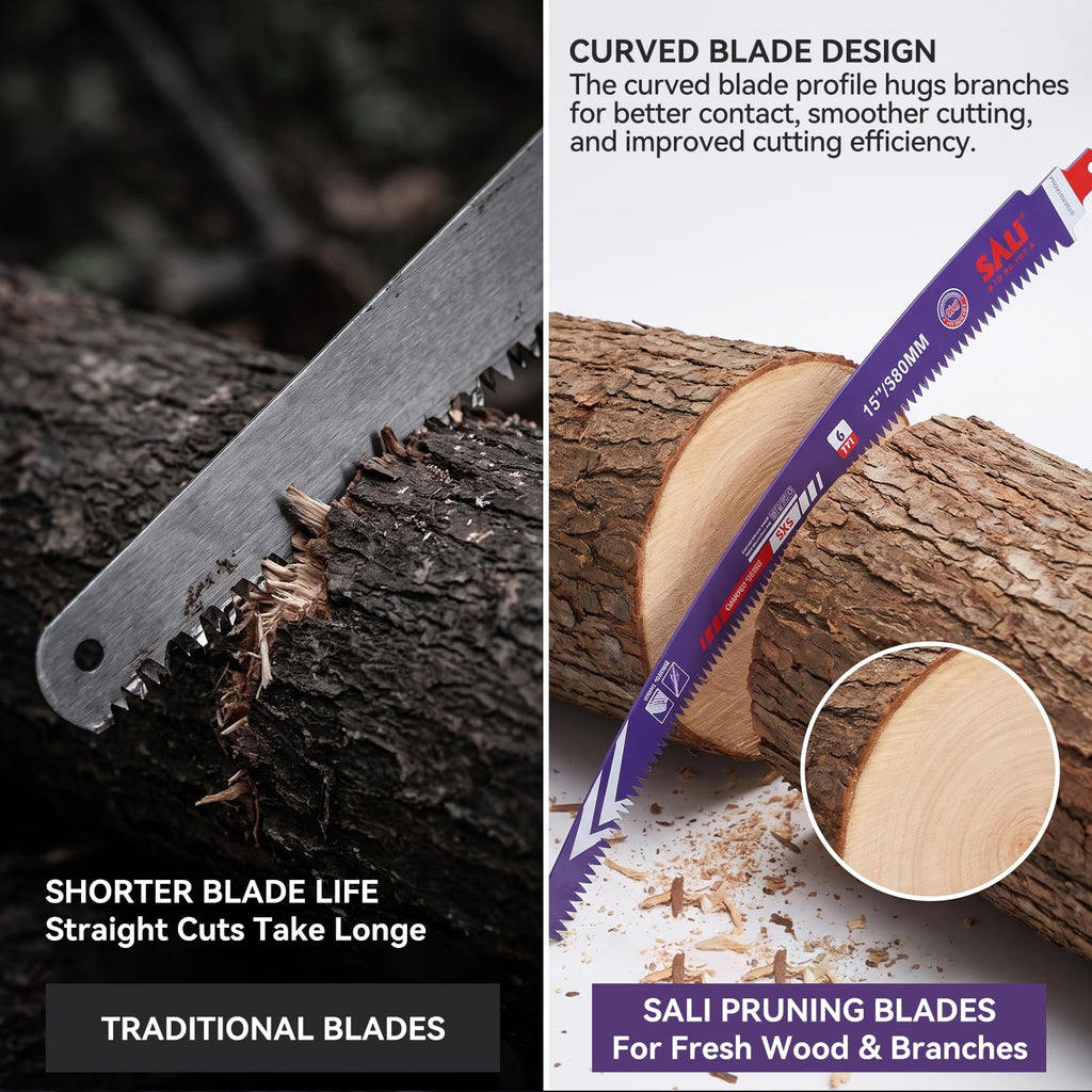 SALI Arc Edge Reciprocating Saw Blades, 15 Inch, 6 TPI Pruning, 10 Pack