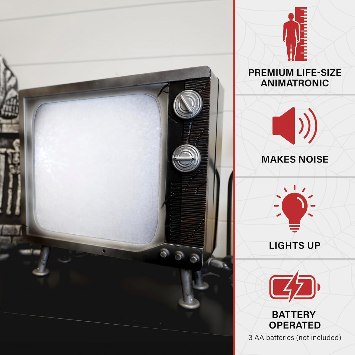 Haunted TV by Tekky, Battery-Operated, Motion Activated Animatronic Television with Sound Effects and Lights for