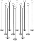 Ring-Clip Table Number Holder / Place Card Stand, 18 Inch, Silver, Set of 12