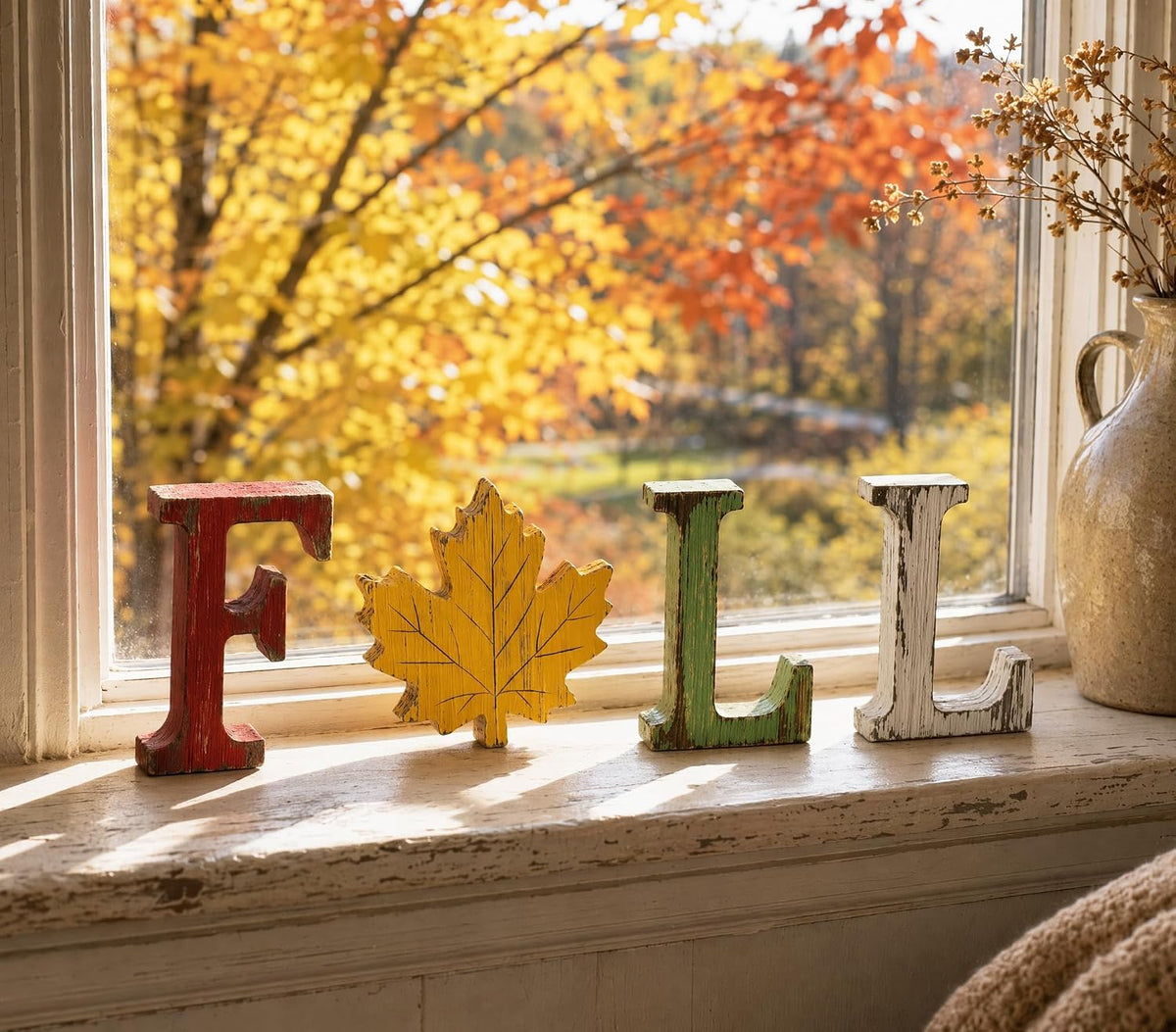 Fall Decorations for Home Thanksgiving Signs 4 Pcs Wooden Table Sign Vintage Farmhouse Fall Centerpieces for Tables