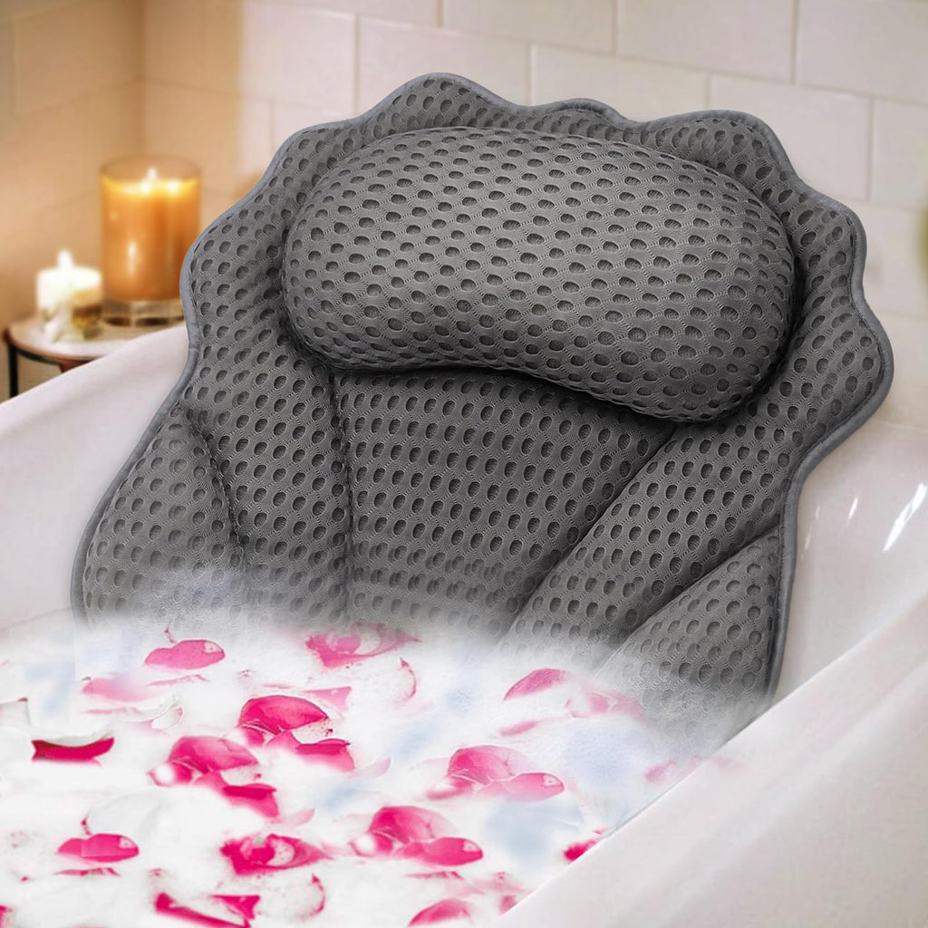 Bath Pillow RUVINCE Ergonomic Luxury Bathtub Pillow with Head,Neck, Shoulder and Back Support, 4D Bath Pillows for