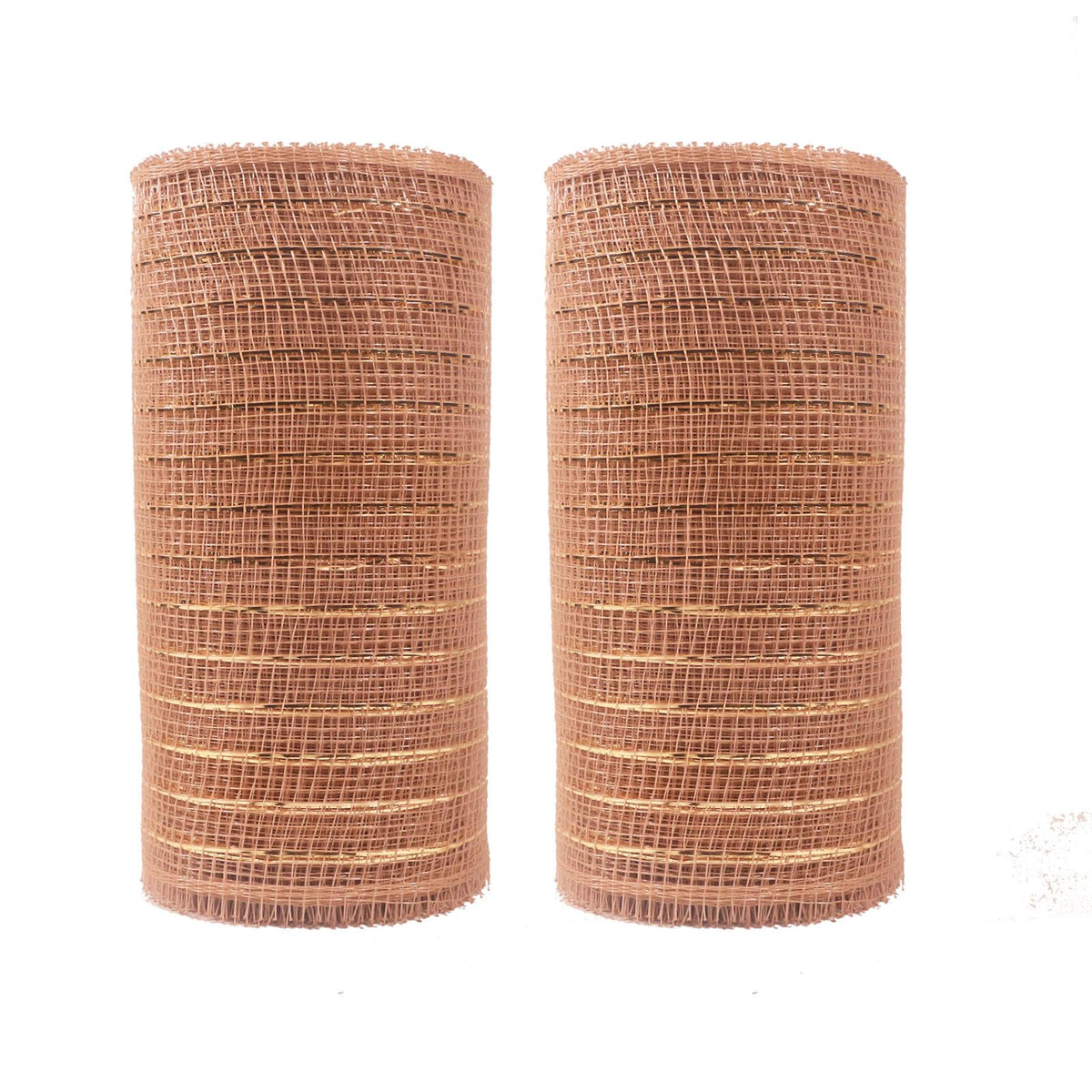 2 Rolls Rose Gold Deco Mesh Ribbon for Christmas Tree Wreath Crafts