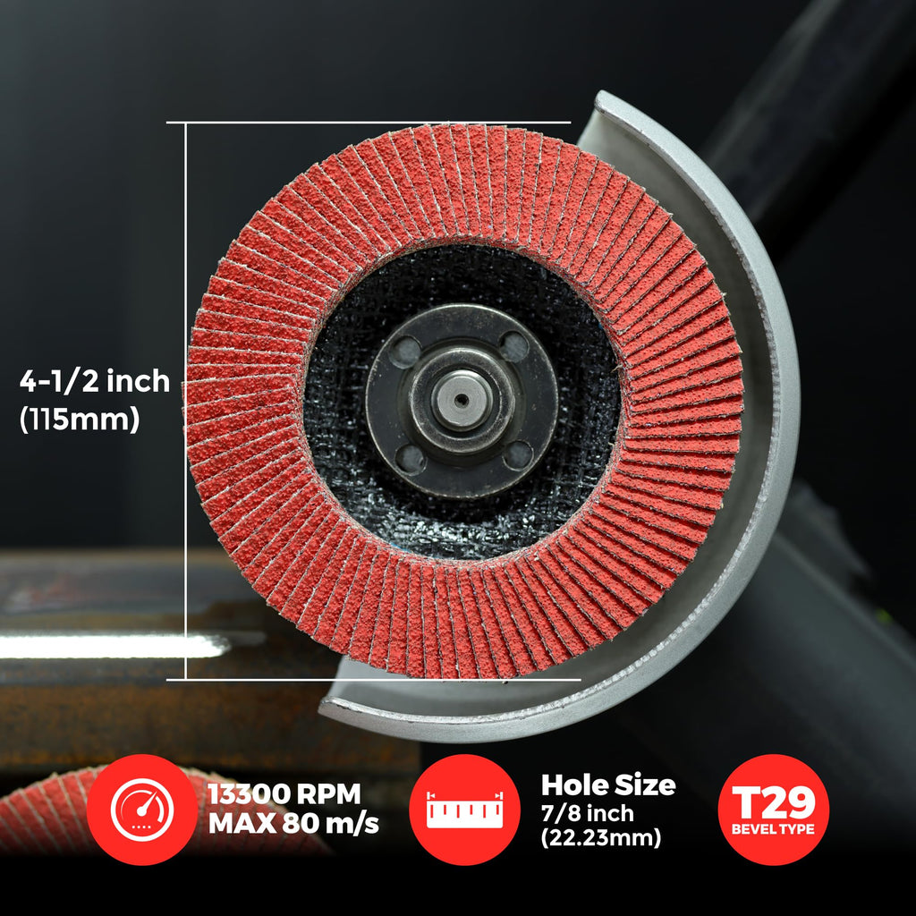 UPWOOD 10-Pack Ceramic Flap Discs, 4.5-Inch T29 36 Grit