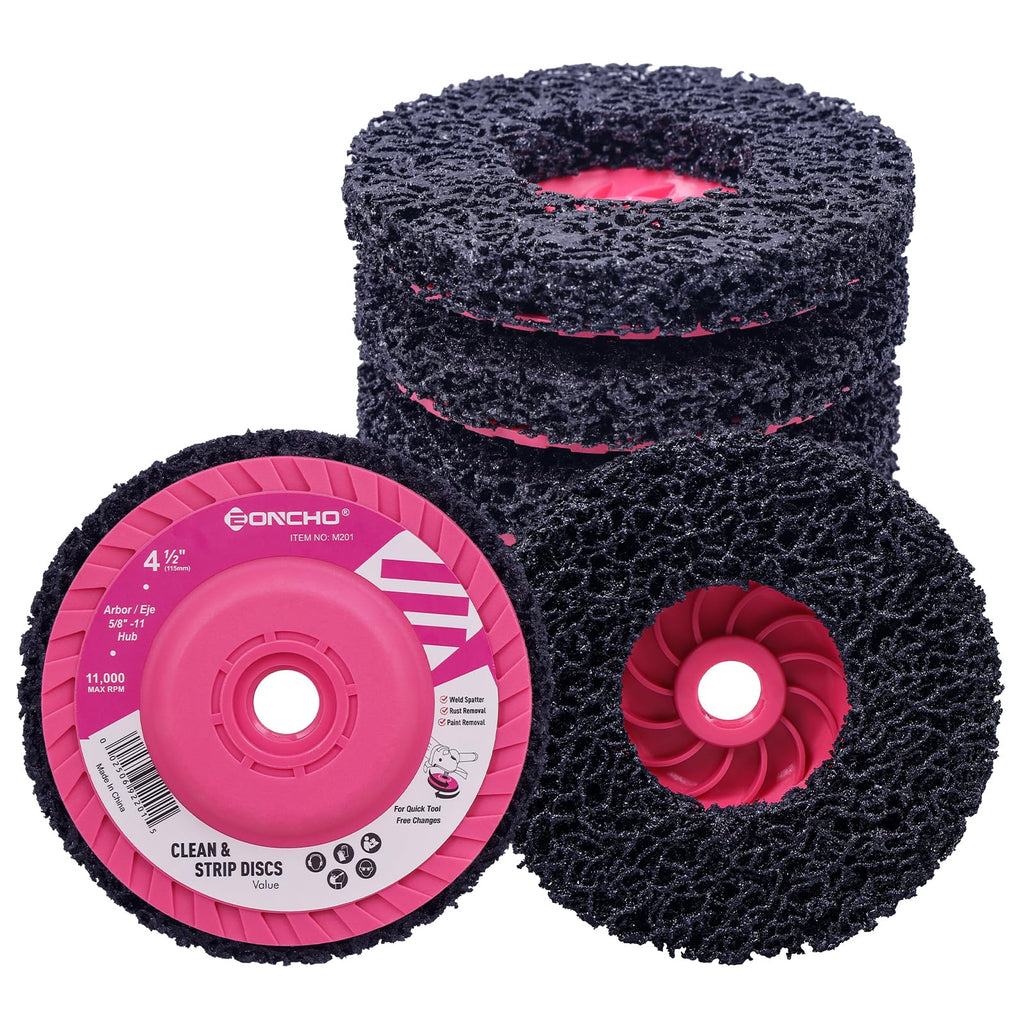 4-1/2Inch Stripping Discs for Angle Grinder, 5/8-11, Black, 6-Pack