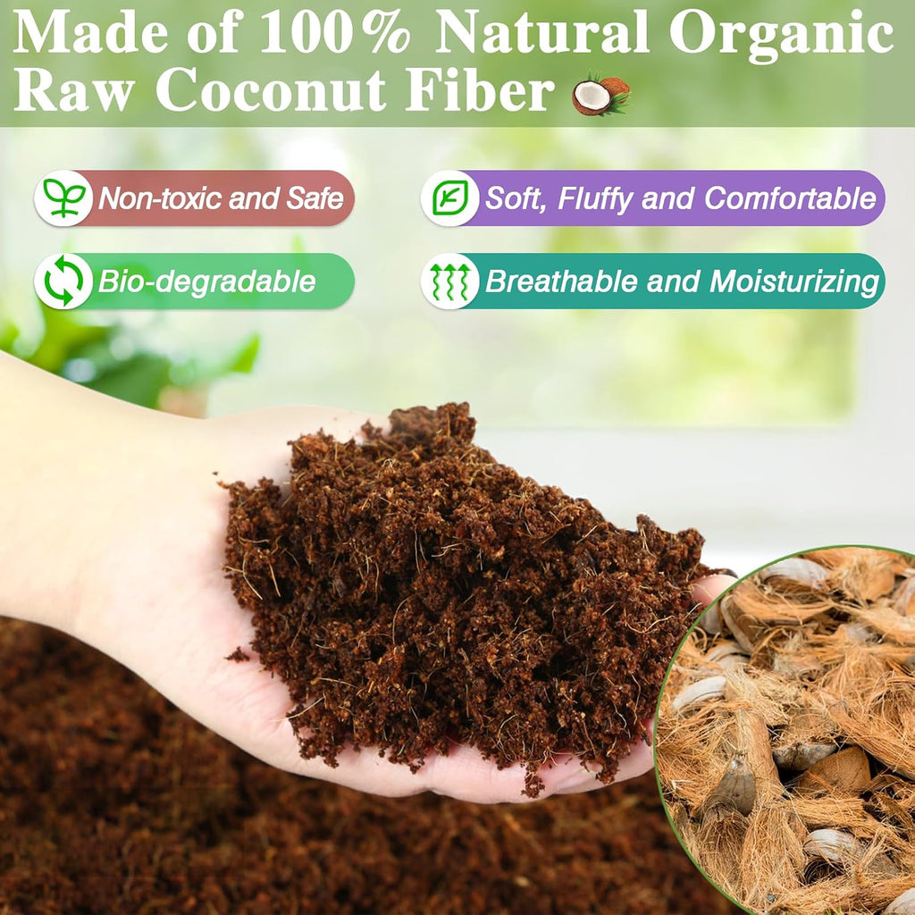 10LBS Coconut Fiber Substrate, Premium Coco Coir Reptile Substrate