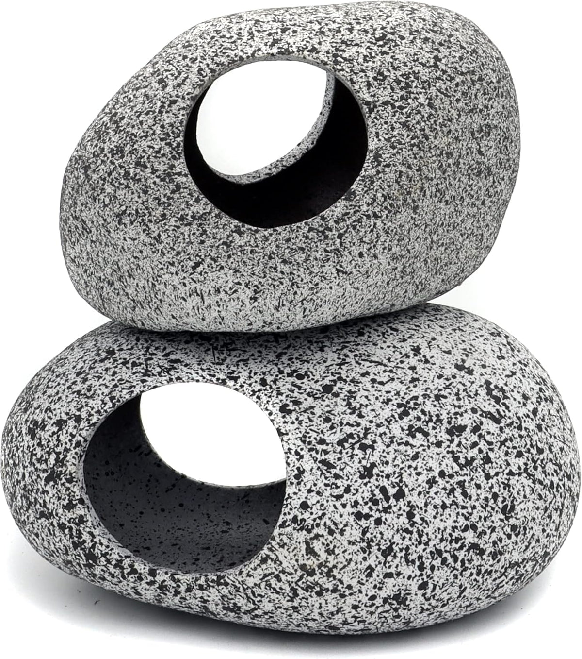 Aquarium Decorations Rock,Stackable Fish Tank Decor Cave, Ceramic Shelters | Shrimp Habitat, Breeding Tube, Hiding