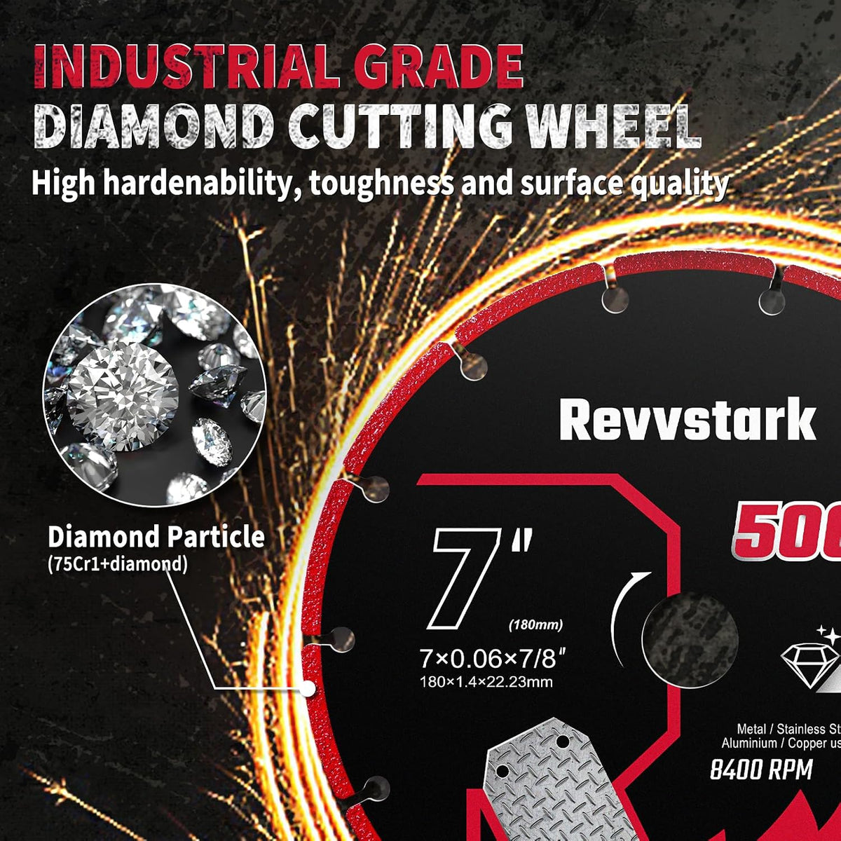 7 Inch Cut Off Wheel Diamond Cutting Wheel for Metal 7/8" Arbor